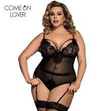 Load image into Gallery viewer, Body femme sexy teddy sheer mesh lady bodysuit plus size transparent sexy bodysuit lace women body suit rompers RE80266