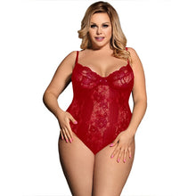 Load image into Gallery viewer, Body femme sexy teddy sheer mesh lady bodysuit plus size transparent sexy bodysuit lace women body suit rompers RE80266