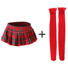 Load image into Gallery viewer, Women Sexy Lady Plaid Skirt Schoolgirl Sleepwear Mini Short Skirt Night Super Mini Pleated Size M XL