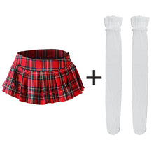 Load image into Gallery viewer, Women Sexy Lady Plaid Skirt Schoolgirl Sleepwear Mini Short Skirt Night Super Mini Pleated Size M XL