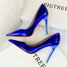Load image into Gallery viewer, 2020 Women Fetish Women 10.5cm High Heels Plus Size 43 Stripper Scarpins Glossy Pumps Stiletto Wedding Bridal Party Prom Shoes