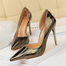 Load image into Gallery viewer, 2020 Women Fetish Women 10.5cm High Heels Plus Size 43 Stripper Scarpins Glossy Pumps Stiletto Wedding Bridal Party Prom Shoes
