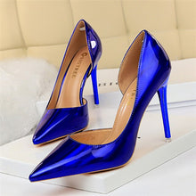 Load image into Gallery viewer, 2020 Women Fetish Women 10.5cm High Heels Plus Size 43 Stripper Scarpins Glossy Pumps Stiletto Wedding Bridal Party Prom Shoes
