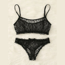Load image into Gallery viewer, LOPNT New Sexy lingerie erotic underwear Polka Dot Mesh Frill Trim Lace lingerie set top lace invisible bra set bras for women