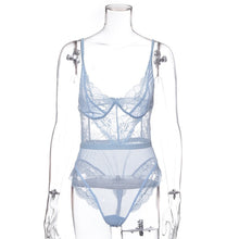 Load image into Gallery viewer, Cryptographic Mesh Sheer Lace Bodysuit Sexy V-Neck Jumpsuits for Women 2020 Teddies Catsuits Fashion Body Mujer Party Clubwear