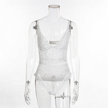 Load image into Gallery viewer, Cryptographic Mesh Sheer Lace Bodysuit Sexy V-Neck Jumpsuits for Women 2020 Teddies Catsuits Fashion Body Mujer Party Clubwear