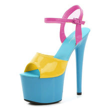 Load image into Gallery viewer, Stripper Heels Women Shoes 2020 Summer Platform High Heels Sandals Thin-heeled 15cm Mixed Colors Sexy Waterproof Dance Slippers