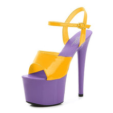 Load image into Gallery viewer, Stripper Heels Women Shoes 2020 Summer Platform High Heels Sandals Thin-heeled 15cm Mixed Colors Sexy Waterproof Dance Slippers