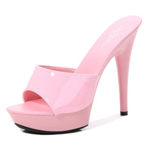 Load image into Gallery viewer, Shoes Women Slipper Summer Fine Heel 13cm Slipper Female Waterproof Slides Sandal Platform Bottom Sexy Shoes Stripper Pumps New