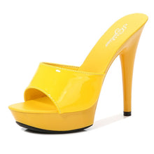 Load image into Gallery viewer, Shoes Women Slipper Summer Fine Heel 13cm Slipper Female Waterproof Slides Sandal Platform Bottom Sexy Shoes Stripper Pumps New