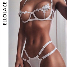 Load image into Gallery viewer, Ellolace Sexy Lingerie Women's Underwear Set See Through Brassiere Lingerie Set Sexy Lace Underwear Bra and Panty Set Wholesale