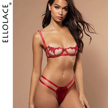 Load image into Gallery viewer, Ellolace Sexy Lingerie Women's Underwear Set See Through Brassiere Lingerie Set Sexy Lace Underwear Bra and Panty Set Wholesale