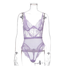 Load image into Gallery viewer, Yimunancy 8 Colors Mesh Sheer Lace Bodysuit V Neck Sexy Bodysuit Women 2020 Teddies Catsuits Fashion Body Mujer Party Clubwear