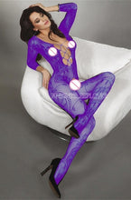 Load image into Gallery viewer, Sexy Bodystockings Women Fishnet Open Crotch catsuit Mesh tights Lingerie Erotic Bodysuit Sleepwear Crotchless jumpsuit Teddies