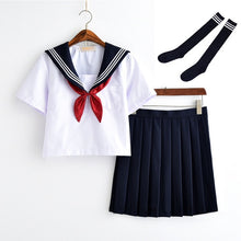 Load image into Gallery viewer, White Schoolgirl Uniform Japanese Class Navy Sailor School Uniforms Students Clothes For Girls Anime COS Sailor Navy Suit