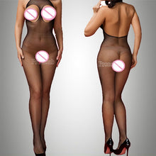 Load image into Gallery viewer, Sexy Bodystockings Women Fishnet Open Crotch catsuit Mesh tights Lingerie Erotic Bodysuit Sleepwear Crotchless jumpsuit Teddies