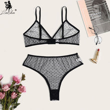 Load image into Gallery viewer, Leechee New Bra set Sexy Polka Dot Lingerie set Women Comfortable Transparent Brassiere+Panty Intimates Sexy Lingerie for Girls