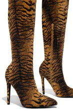 Load image into Gallery viewer, 2020 Women Thigh High Boots High Heel Leopard Stretch Sock Slip-on Boots Winter Sexy Lady Over The Knee Stripper Shoes