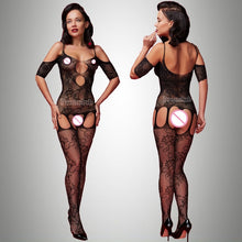 Load image into Gallery viewer, Sexi Women Fishnet Night Dress Hot Bodycon Clubwear Vestido Sexy Costumes Catsuit Erotic Transparent Midi Dresses mujer porno
