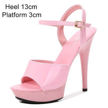 Load image into Gallery viewer, Sandals Shoes Woman Thin Heels Platform 2020 Beach Sexy Sandals Wedding Shoes Steel Tube Dancing Girl Stripper Shoes Open Toe