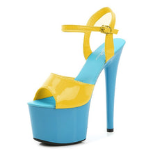 Load image into Gallery viewer, Stripper Heels Women Shoes 2020 Summer Platform High Heels Sandals Thin-heeled 17cm Mixed Colors Sexy Waterproof Wedding shoe
