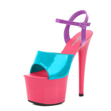 Load image into Gallery viewer, Stripper Heels Women Shoes 2020 Summer Platform High Heels Sandals Thin-heeled 17cm Mixed Colors Sexy Waterproof Wedding shoe