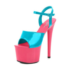 Load image into Gallery viewer, Stripper Heels Women Shoes 2020 Summer Platform High Heels Sandals Thin-heeled 17cm Mixed Colors Sexy Waterproof Wedding shoe