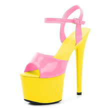 Load image into Gallery viewer, Stripper Heels Women Shoes 2020 Summer Platform High Heels Sandals Thin-heeled 17cm Mixed Colors Sexy Waterproof Wedding shoe
