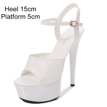 Load image into Gallery viewer, Sandals Shoes Woman Clear Heels Platform 2019 Beach Sexy Sandals Wedding Shoes Steel Tube Dancing Girl Stripper Shoes Open Toe