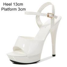 Load image into Gallery viewer, Sandals Shoes Woman Clear Heels Platform 2019 Beach Sexy Sandals Wedding Shoes Steel Tube Dancing Girl Stripper Shoes Open Toe