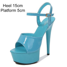 Load image into Gallery viewer, Sandals Shoes Woman Clear Heels Platform 2019 Beach Sexy Sandals Wedding Shoes Steel Tube Dancing Girl Stripper Shoes Open Toe