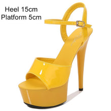 Load image into Gallery viewer, Sandals Shoes Woman Clear Heels Platform 2019 Beach Sexy Sandals Wedding Shoes Steel Tube Dancing Girl Stripper Shoes Open Toe