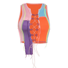 Load image into Gallery viewer, Girls Sexy Women Net Yarn Wave Point Bandage Vest Wave Point Crop Top Tank Sleeveless Summer Crop Top Cami Clubwear