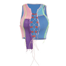 Load image into Gallery viewer, Girls Sexy Women Net Yarn Wave Point Bandage Vest Wave Point Crop Top Tank Sleeveless Summer Crop Top Cami Clubwear