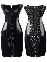 Load image into Gallery viewer, Sexy Womens Black PVC Corset Fetish Dress Ladies Dominatrix Nightclubs corset S-XXL
