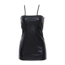 Load image into Gallery viewer, Sexy Women PVC Leather Zipper Wetlook Night Club Bodycon Party Short Mini Dress Sleeveless Pencil Dress