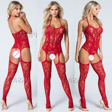 Load image into Gallery viewer, Sexy fetish bodystocking femme catsuit Exotic lingerie body suit lenceria mujer Underwear sleeveless baby doll Teddies Bodysuits
