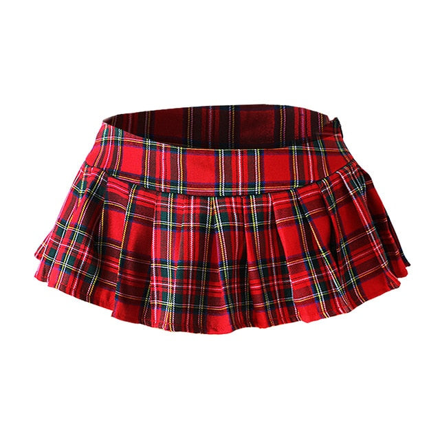 2020 Women Mini Pleated Skirts Sexy Short Plaid Skirt School Sexy Zipper Skirt Student Costumes Cosplay Uniform Erotic Skirt
