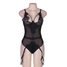 Load image into Gallery viewer, Body femme sexy teddy sheer mesh lady bodysuit plus size transparent sexy bodysuit lace women body suit rompers RE80266
