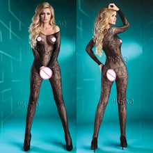 Load image into Gallery viewer, Sexy Open crotch fetish Bodystocking women erotic Lingerie porno babydoll Crotchless body suit underwear costumes latex catsuit
