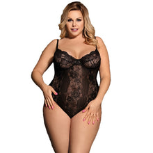 Load image into Gallery viewer, Body femme sexy teddy sheer mesh lady bodysuit plus size transparent sexy bodysuit lace women body suit rompers RE80266
