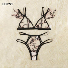 Load image into Gallery viewer, LOPNT Sexy  Bralette 3/4 Cup Bra Sets Underwear For Women Wire Free Thin Lingerie Set Breathable Comfortable intimates bras set
