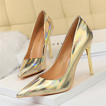 Load image into Gallery viewer, 2020 Women Fetish Women 10.5cm High Heels Plus Size 43 Stripper Scarpins Glossy Pumps Stiletto Wedding Bridal Party Prom Shoes
