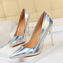 Load image into Gallery viewer, 2020 Women Fetish Women 10.5cm High Heels Plus Size 43 Stripper Scarpins Glossy Pumps Stiletto Wedding Bridal Party Prom Shoes
