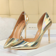 Load image into Gallery viewer, 2020 Women Fetish Women 10.5cm High Heels Plus Size 43 Stripper Scarpins Glossy Pumps Stiletto Wedding Bridal Party Prom Shoes
