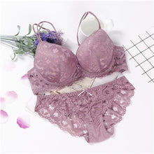 Load image into Gallery viewer, lingerie pink sujetador transparente panties and bra set underwear set women japanese fashion conjunto
