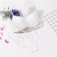 Load image into Gallery viewer, lingerie pink sujetador transparente panties and bra set underwear set women japanese fashion conjunto
