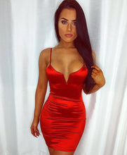 Load image into Gallery viewer, Women Skinny Mini Pencil Dress Summer Night Clubwear Ladies Evening Party Slim Dresses Sundress Sleeveless Deep V Neck Vestidos
