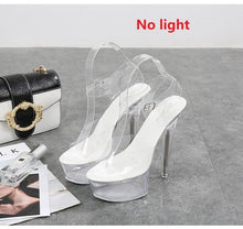 Load image into Gallery viewer, Light Up Glowing Shoes Woman Luminous Clear Sandals Women Platform Shoes Clear High Heel Transparent Stripper Wedding Shoes
