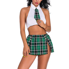 Load image into Gallery viewer, Schoolgirl Costumes Sexy Role Play Uniform Erotic Costume Naughty Lingerie Plaid Night Halloween Women Roleplay Sex Cosplay
